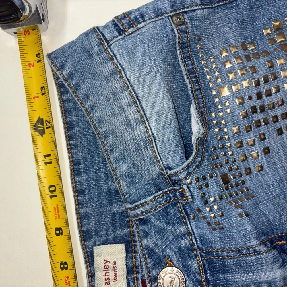 LEI Blue Denim Studded Cutoff Shorts - Picture 2 of 4